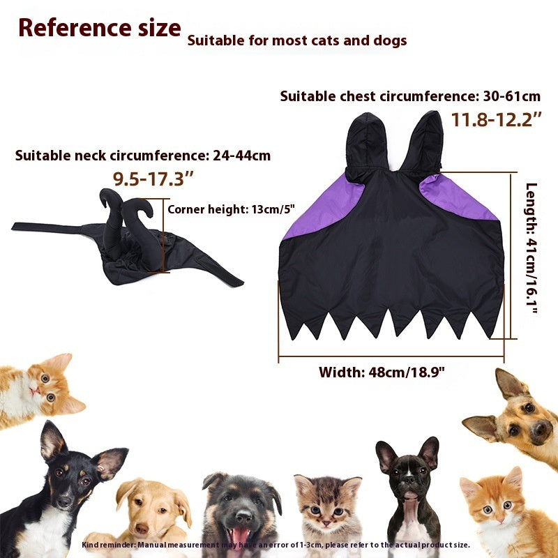 Halloween Dog Cloak And Hat Pet Clothing