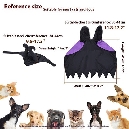 Halloween Dog Cloak And Hat Pet Clothing