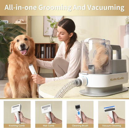 Pet Grooming Kit, 5 In 1 Dog Grooming Kit With 2 Suction Mode, Low Noise Dog Hair Remover, Dog Vacuums For Hair Cleaning For Shedding Small, Medium Pet For Dog Hair At Home