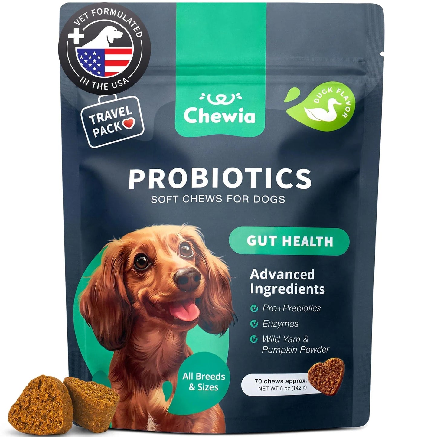Dogs Support Gut Health Immunity Yeast Balance Itchy Skin Allergies Probiotics And Digestive Enzymes Coprophagia Deterrent For Dogs 70 Probiotic Chews For Dogs